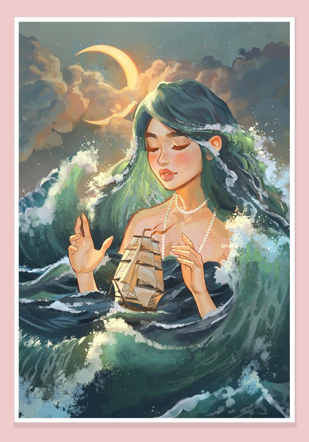 #137 Ocean and Sea Lady Goddess - print