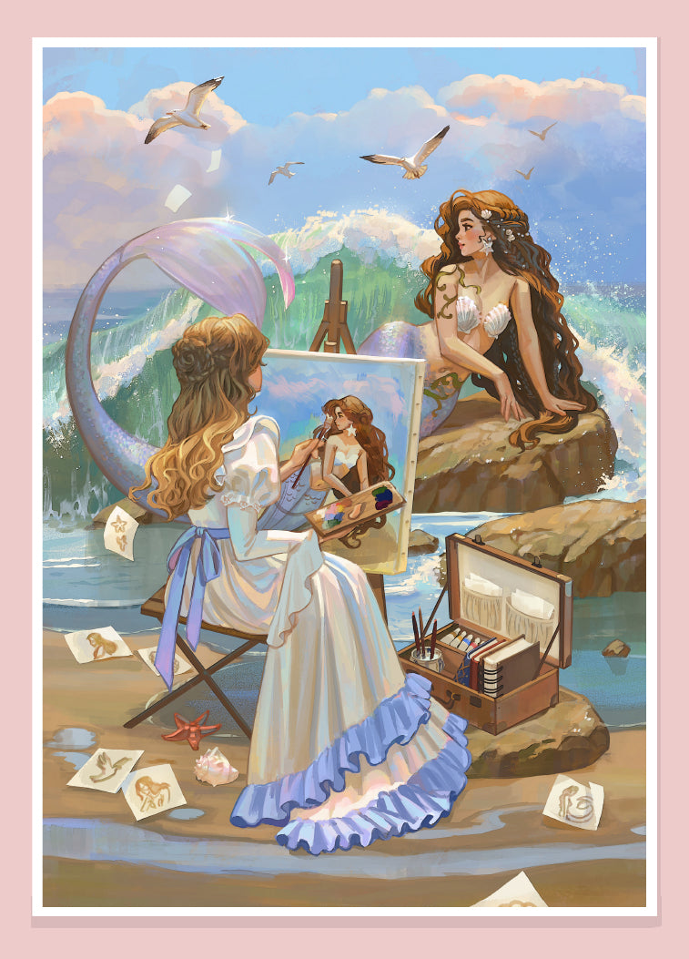 #154 Painting a Mermaid - print